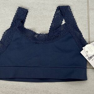 Justice Lace Trim Navy Bralette